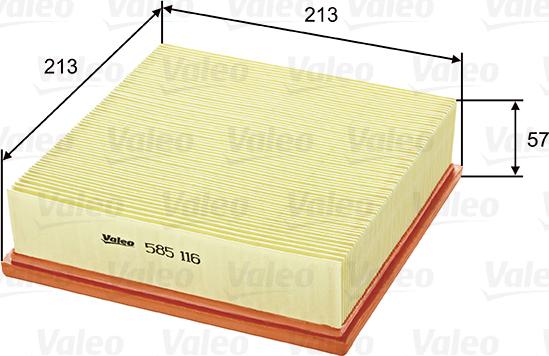 Valeo 585116 - Filtro aria www.autoricambi360.it