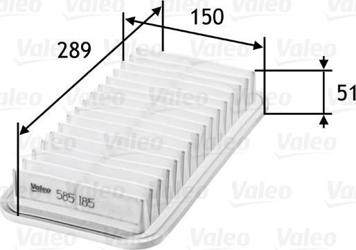 Valeo 585185 - Filtro aria www.autoricambi360.it