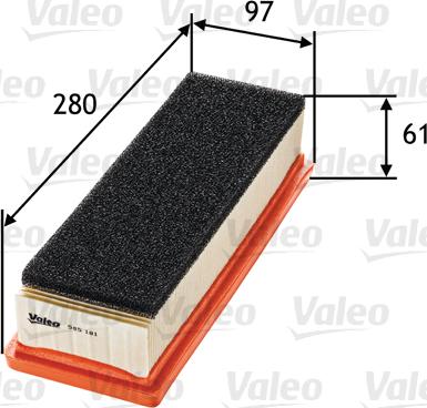 VALEO 585181 - Filtro aria www.autoricambi360.it