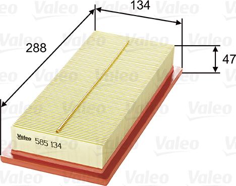 VALEO 585134 - Filtro aria www.autoricambi360.it
