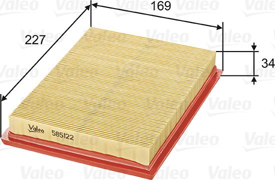 VALEO 585122 - Filtro aria www.autoricambi360.it