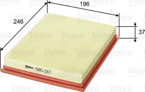 VALEO 585127 - Filtro aria www.autoricambi360.it