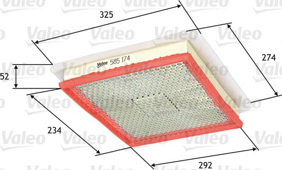 VALEO 585174 - Filtro aria www.autoricambi360.it