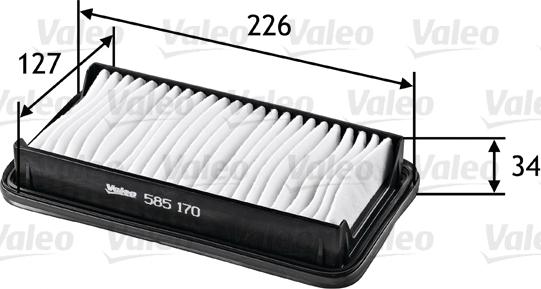 Valeo 585170 - Filtro aria www.autoricambi360.it