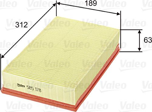 VALEO 585178 - Filtro aria www.autoricambi360.it