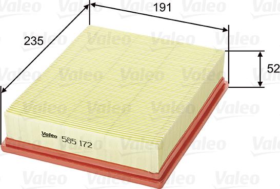 Valeo 585172 - Filtro aria www.autoricambi360.it