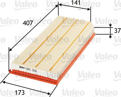 VALEO 585356 - Filtro aria www.autoricambi360.it