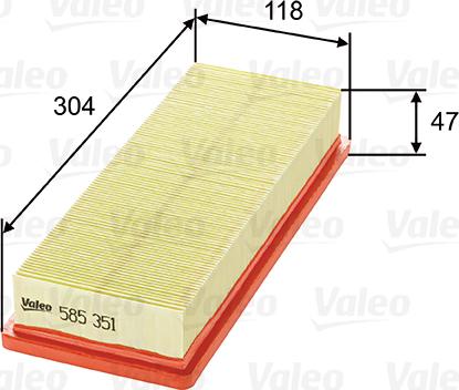 VALEO 585351 - Filtro aria www.autoricambi360.it
