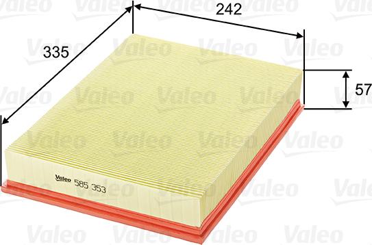VALEO 585353 - Filtro aria www.autoricambi360.it