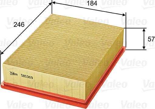 Valeo 585369 - Filtro aria www.autoricambi360.it