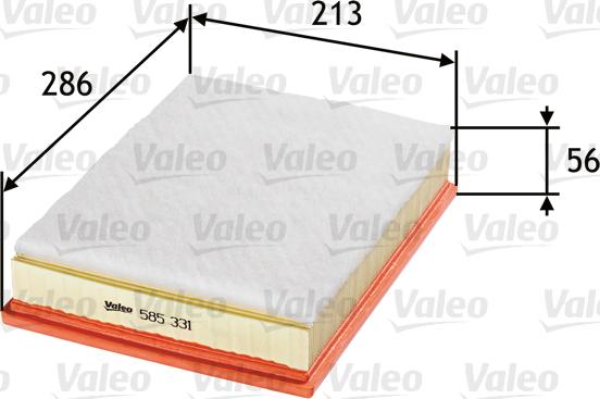 Valeo 585331 - Filtro aria www.autoricambi360.it