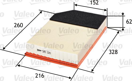 VALEO 585320 - Filtro aria www.autoricambi360.it