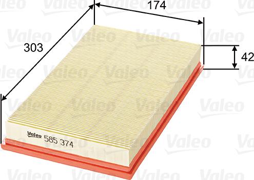 VALEO 585374 - Filtro aria www.autoricambi360.it