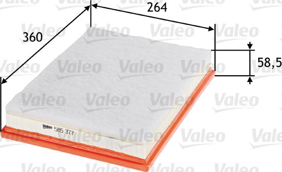 Valeo 585377 - Filtro aria www.autoricambi360.it
