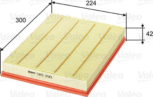 VALEO 585290 - Filtro aria www.autoricambi360.it