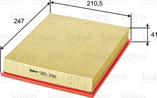 Valeo 585298 - Filtro aria www.autoricambi360.it