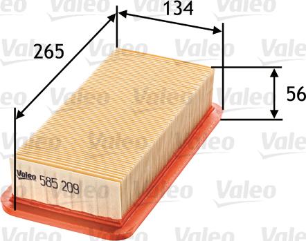 VALEO 585209 - Filtro aria www.autoricambi360.it