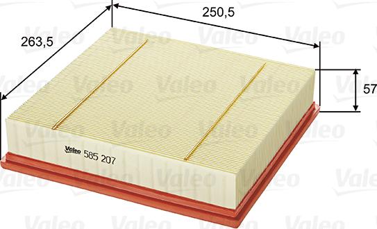 VALEO 585207 - Filtro aria www.autoricambi360.it