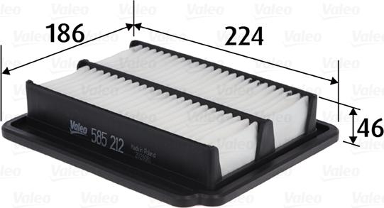 VALEO 585212 - Filtro aria www.autoricambi360.it