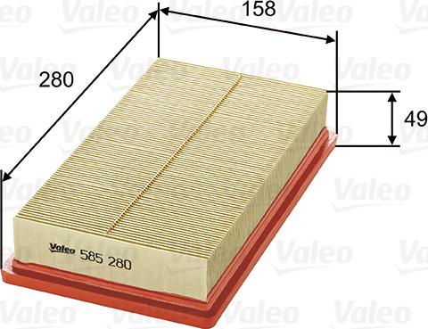 VALEO 585280 - Filtro aria www.autoricambi360.it