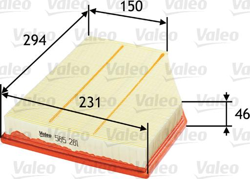 VALEO 585281 - Filtro aria www.autoricambi360.it