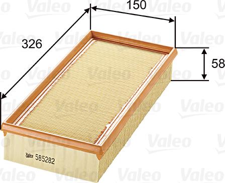 Valeo 585282 - Filtro aria www.autoricambi360.it