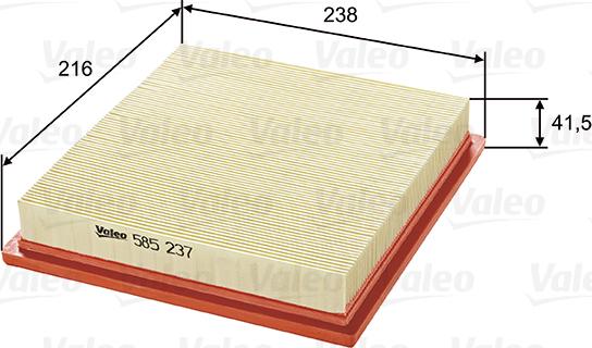 Valeo 585237 - Filtro aria www.autoricambi360.it