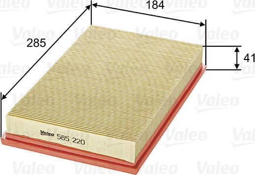 VALEO 585220 - Filtro aria www.autoricambi360.it