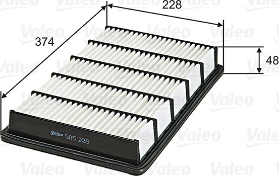 VALEO 585228 - Filtro aria www.autoricambi360.it