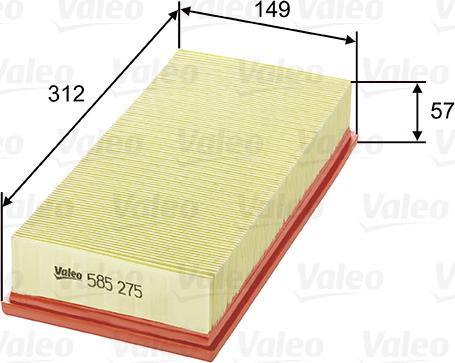 VALEO 585275 - Filtro aria www.autoricambi360.it