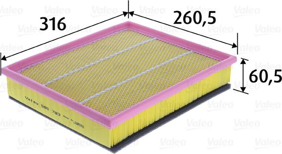 Valeo 585783 - Filtro aria www.autoricambi360.it