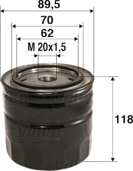 Valeo 586035 - Filtro olio www.autoricambi360.it