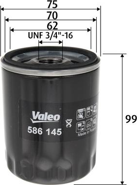 VALEO 586145 - Filtro olio www.autoricambi360.it