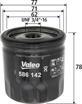 Valeo 586142 - Filtro olio www.autoricambi360.it