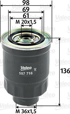 VALEO 587716 - Filtro carburante www.autoricambi360.it