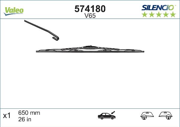 VALEO 574180 - Spazzola tergi www.autoricambi360.it