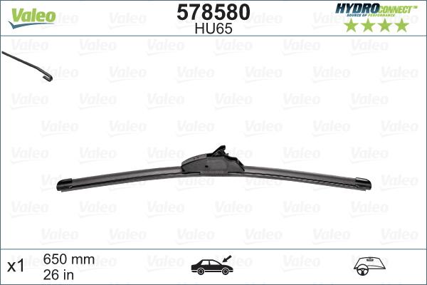 VALEO 578580 - Spazzola tergi www.autoricambi360.it