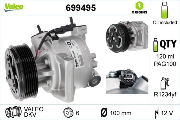 VALEO 699495 - Compressore, Climatizzatore www.autoricambi360.it