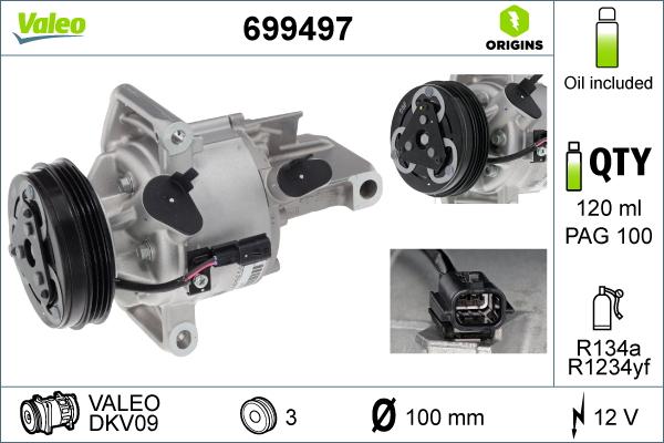 VALEO 699497 - Compressore, Climatizzatore www.autoricambi360.it