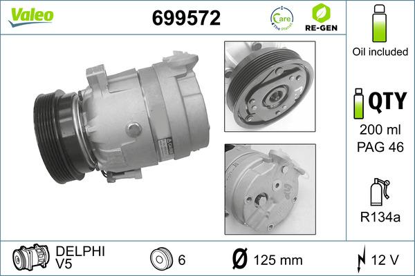 VALEO 699572 - Compressore, Climatizzatore www.autoricambi360.it