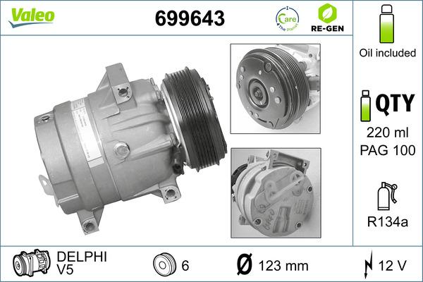 VALEO 699643 - Compressore, Climatizzatore www.autoricambi360.it