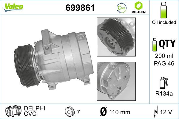 Valeo 699861 - Compressore, Climatizzatore www.autoricambi360.it
