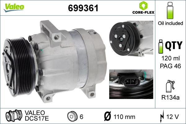 Valeo 699361 - Compressore, Climatizzatore www.autoricambi360.it