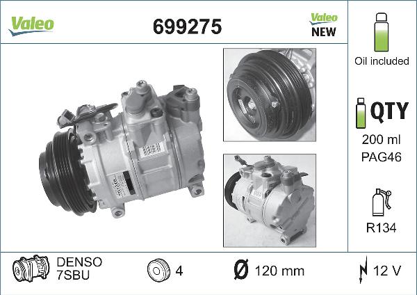 VALEO 699275 - Compressore, Climatizzatore www.autoricambi360.it