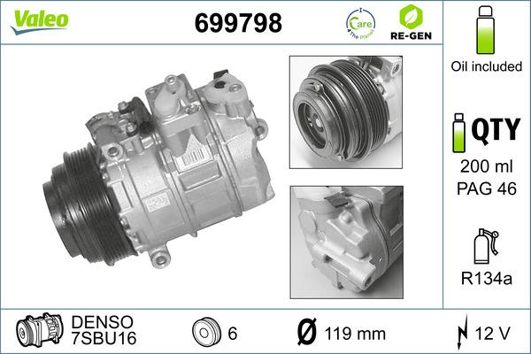 VALEO 699798 - Compressore, Climatizzatore www.autoricambi360.it