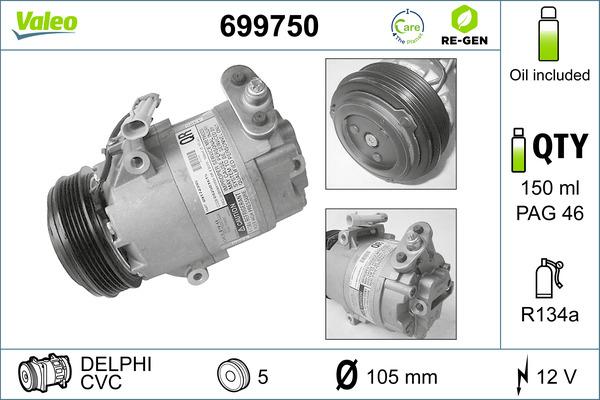 VALEO 699750 - Compressore, Climatizzatore www.autoricambi360.it
