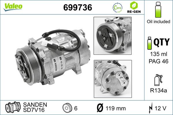 VALEO 699736 - Compressore, Climatizzatore www.autoricambi360.it