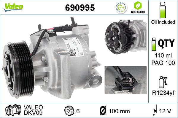 VALEO 690995 - Compressore, Climatizzatore www.autoricambi360.it