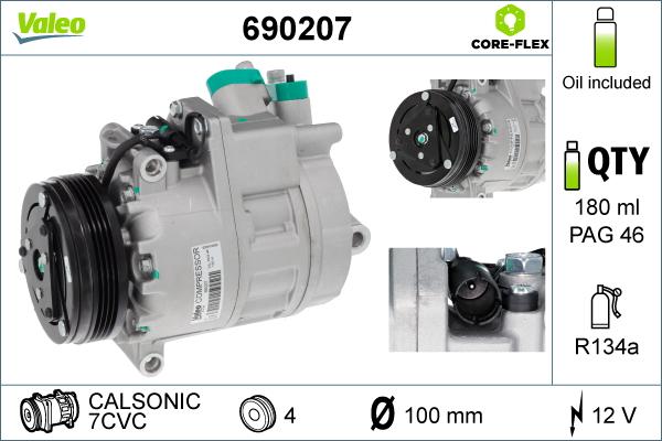 Valeo 690207 - Compressore, Climatizzatore www.autoricambi360.it