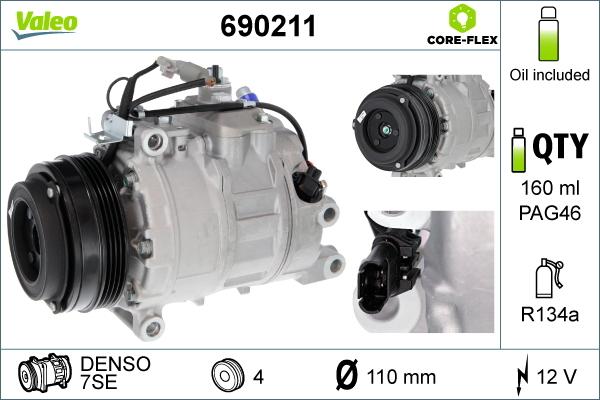 Valeo 690211 - Compressore, Climatizzatore www.autoricambi360.it